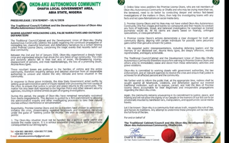 Okon-Aku Threatens Legal Action Against Those Peddling Lies, Creating Confusion Over Community Crisis